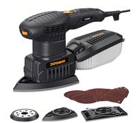 Levigatrice multifunzione 3 in 1, levigatrice elettrica da 200 W con 6 impostazioni di velocità, 15 carte abrasive, basse vibrazioni ed estrazione della polvere - Levigatrice a foglio, orbitale casual