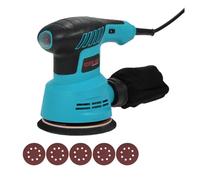 Levigatrice Orbitale 300W 13000 Giri/min Elettrica Con Velocità Variabile Palmare Carta Vetrata E Sacchetto For La Polvere Eccellenti Prestazioni Di Lucidatura(Blue)