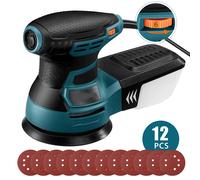 Levigatrice orbitale casuale DOVAMAN 350 W, 6 velocità, 13.000 giri/min, levigatrice 125 mm, 12 carte vetrate