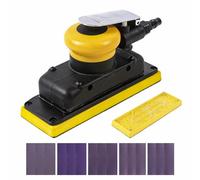 Levigatrice orbitale Jitterbug, 3 x 8", orbita da 70 mm x 198 mm, 10.000 OPM max senza vuoto con cuscinetto a strappo extra e 15 carte vetrate (80/120/180/320/400)