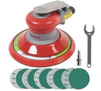 Levigatrice orbitale pneumatica casuale Levigatrice palmare leggera da 6 pollici diametro 3/16" (5 mm) orbita 12000 giri/min con carta vetrata extra 15 pezzi