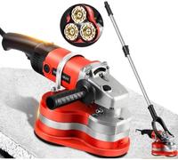 Levigatrice per calcestruzzo e muri, lucidatrice a 3 teste con asta telescopica regolabile per molatura versatile di pavimenti e pareti