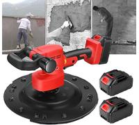 Levigatrice per Cemento e Malta 1680W, Cazzuola Elettrica per Intonaco, Frattazzatrice Professionale, Ponceuse Murale per Lisciatura Pareti e Superfici, Ricarica batteria al litio (2 Battery+4 pads)