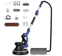 Levigatrice per Muri a Secco da 1680 W, Levigatrice per Pavimenti con Aspirapolvere a Doppio Tubo, Striscia di Illuminazione a Led, Levigatrice Elettrica Leggera Pieghevole e Allungabile