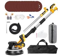 Levigatrice per Muro 880W, Giraffa Levigatrice con Aspiratore Integrato per Cartongesso e Intonaco, 5 Velocità Regolabili 1000-2100 RPM, Impugnatura Telescopica, Luce LED, 12 Dischi Abrasivi