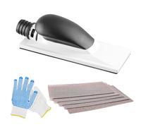 Levigatrice per Muro Manuale, 70x198mm Smerigliatrice Manuale, Levigatura Manuale con 5 pezzi di Dischi Abrasivi Net P80 P120 P180 P240 P320, Grigio