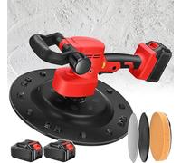 Levigatrice per Pareti a Cazzuola 1680W, Macchina Professionale per Lisciare Malta Cementizia e Intonaco, Frattazzo Elettrico, Ponceuse per Muri in Cemento, batteria al litio (2 Battery+4 pads)