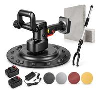 Levigatrice per pavimenti in cemento e levigatrice per muri, 1680 W | Livellamento e levigatura della malta cementizia, disco di lavoro da 380 mm, funzionamento a batteria(2 Motors, 20 Cells)