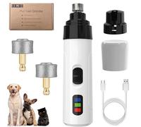 Levigatrice per unghie Heusom Silent Groom Pro per cani e gatti, ricarica rapida tramite USB con testine di ricambio (2 testine di ricambio)