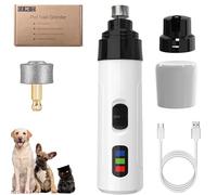 Levigatrice per unghie Heusom Silent Groom Pro per cani e gatti, ricarica rapida tramite USB con testine di ricambio (1 testina di ricambio)