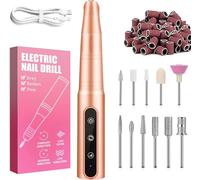 Levigatrice per unghie professionale 35000 giri/min, lima per unghie elettrica senza fili con schermo digitale a LED, kit per manicure pedicure, ricaricabile velocità regolabile oro
