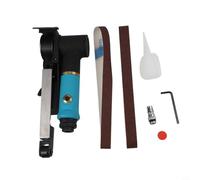 Levigatrice pneumatica a nastro pneumatico da 20 mm con velocità di 16000 giri/min per rettifica e lucidatura, dimensioni nastro 20 x 520 mm, presa d'aria da 4", include