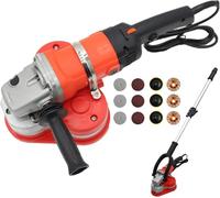 Levigatrice portatile a tre teste per pavimenti, set di smerigliatrici per calcestruzzo con asta telescopica per lucidatura e macinazione efficienti