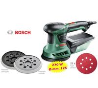 LEVIGATRICE ROTORBITALE BOSCH 270W PEX 300 AE 125MM + 25 DISCHI ABRASIVI
