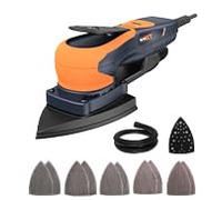Levigatrice rotorbitale compatta MAXXT con motore senza spazzole, 350W, orbita 3 mm, 4000-10000 giri/min, superficie di levigatura 100 * 152 * 152 mm, 10 fogli abrasivi.