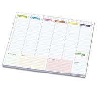 LEViM4 - Planner Settimanale 2026 da scrivania formato A4 - Planning da Tavolo Perpetuo da 52 Fogli, Incollato in testa, Cartoncino di supporto, Date personalizzabili - Agenda universale compilabile