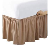 Levinsohn Bed Maker's Magic Skirt Wraparound Ruffled Bedskirt, Mocha, Completo