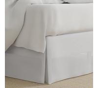LUX Microfiber Tailored Style Bed Skirt with Classic 14 inch Drop Length Stile Plissettato, Microfibra, Bianco, Completo
