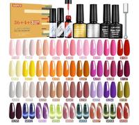 LEVIPE 44 smalti semipermanenti in gel UV LED, 36 colori + 2 base + 1 top coat lucido + 1 top coat opaco +3 Liner Gel Nail Art, Nero, Bianco, Rosso +1 striscia magnetica occhio di gatto, 8 ml