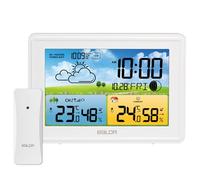 LEVIPE Stazione Meteo con Sensore Esterno,Display a Colori, Termoigrometro Interno/Esterno, Barometro Previsioni Meteo, Oradio Radio Controllata, Allarmi - Perfetta per Casa, Ufficio, Giardino