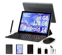 LEVIRTU 10 Pollici Android 14 Tablet in Offerta Octa-Core 2.0 GHz, 5GWiFi 6, 36GB RAM+128GB ROM(TF 1TB), 8000mAh, Dual Camera, Bluetooth 5.0, Tablet con Tastiera,Penna,Mouse-Grigio