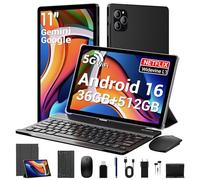 LEVIRTU Tablet 11 Pollici Android 16 con Octa Core,36GB RAM + 512GB ROM (2TB TF), 5G WiFi, Gemini AI, Widevine L1, 8000mAh,13MP+8MP, GPS, Face ID, BT 5.0, Tablet con Tastiera+Mouse-Negro