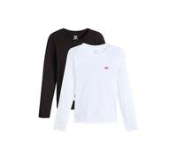 Levi's 2 Pack Essential LS Tee 2 Pack Tee White, 2 Confezioni di tè Bianco + &, S