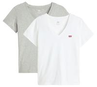Levi´s ® Perfect Short Sleeve V Neck T-shirt 2 Units Bianco,Grigio L Donna