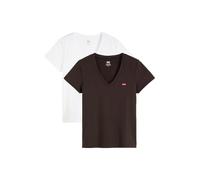 Levi's 2Pack Perfect Vneck Tees T-Shirt, Confezione da 2 V Neck White, S Donna