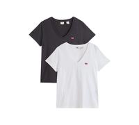 Levi's 2-Pack V-Neck Tee, Maglietta, Donna, Caviar/White, XS