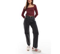 Levi's - 501 - Jeans dritti taglio corto color nero slavato W28 L29