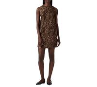 Levi's - Vestito a trapezio in denim leopardato anni '90-Marrone S