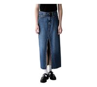 Gonna dritta longuette con spacco in denim Blu 40 (IT) - W26 (US) Tinta unita