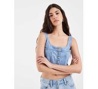 Levi's audra gilet di jeans corto azzurro-Blu L