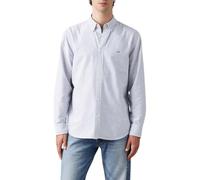 Levi's - Authentic - Camicia Oxford a righe con bottoni e logo tono su tono azzurro/bianco-Blu L