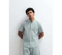 Camicia autentica a maniche corte Verde M Tinta unita