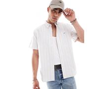 Levi's - Authentic - Camicia Oxford a maniche corte multicolore e bianca a righe con logo M