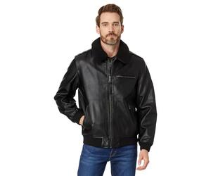 Levi's Bomber Aviator da uomo in ecopelle con colletto Sherpa, nero, X-Large