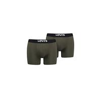 Levi's Boxer Solid Basic Cotone Organico a Righe Verde Cachi 2 unità XL