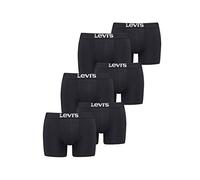 Levi's Boxer Uomo 6er Pacco - Solid Base Boxer Lettera - Lungo Gamba - 905001001 - Nero, L
