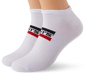Levi's - Calzini sportivi unisex con logo Low Cut (2 confezioni) bianco 43-46