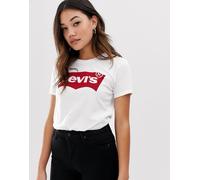 Levi's - Camicia bianca e rossa con logo batwing-Bianco M