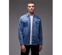 Levi's - Camicia classica in denim lavaggio medio stile western con dettagli a contrasto-Blu M