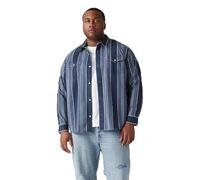Levi's Camicia da Uomo Big & Tall Relaxed Fit Western, Carson - Vestito a Righe Blu, XXL