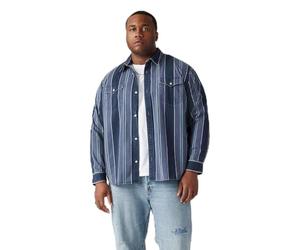 Levi's Camicia da Uomo Big & Tall Relaxed Fit Western, Carson - Vestito a Righe Blu, XXXL