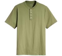 Levi's SS 4 Button Henley Maglietta a Maniche Lunghe Senza Collo, Bluish Olive, L Uomo
