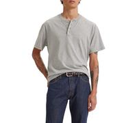 Levi's Camicia da Uomo Short-Sleeve Button Henley, Mid Tone Grey Heathe, L