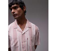 Levi's - Camper - Camicia classica a maniche corte rossa a righe con rever-Rosso M