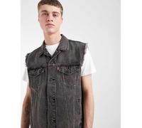 Levi's - Canotta comoda stile trucker in denim nero slavato L