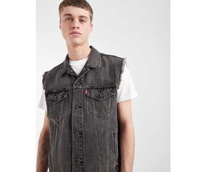 Levi's - Canotta comoda stile trucker in denim nero slavato M